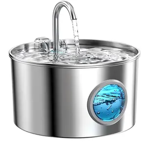 Cat Water Fountain Stainless Steel: 74oz/2.2L Cat Fountain for Drinking - Pet Water Fountain for Cats Inside - Quiet Cats Water Bowl Dispenser - Kitty Drinking Fountains - for Pets& Small Animals*