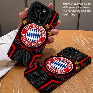 Bayern Munich Tech Logo Design Phone Case for iPhone Models 7-17 Pro Max, Anti-Dirt Fashion Creative Trendy Style Mobile Cover