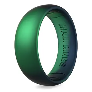 Classic Silicone Ring Men - Metallic Green Dragon