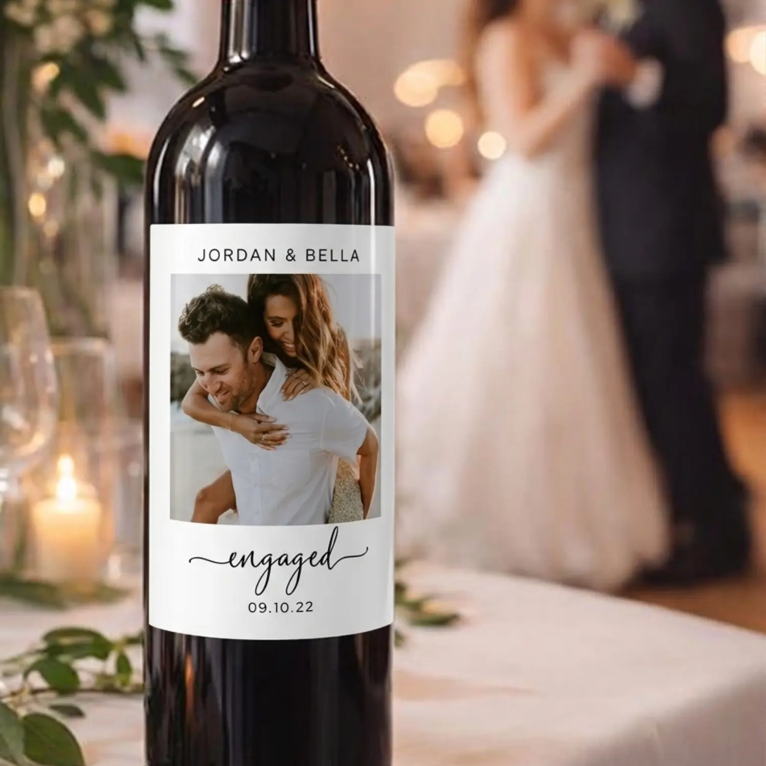 Custom Wine Label – Personalized Gift for Couples, Birthdays, Anniversaries, Weddings – Wine, Prosecco & Champagne Bottles, Sticker ONLY - NO wine bottle included