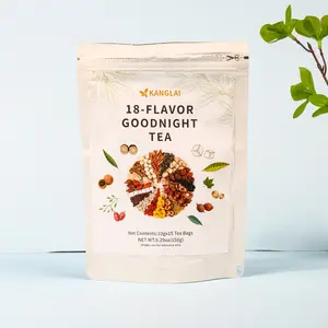 Good Night Sleep Tea 18 Herbs · 0 Sugar 0 Fat Poria  Jujube & Lily Blend  Relieves Stress  Deep Sleep Aid 10g*15bags Beverage