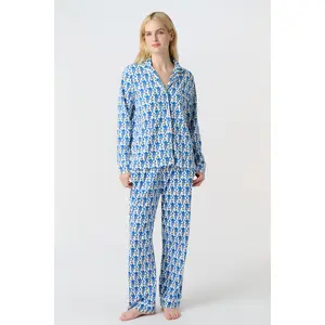 Monkey Long Sleeve Polo Pajamas
