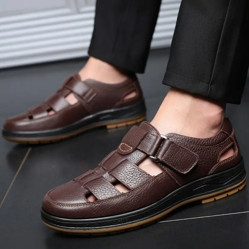 Men's Summer Hollow Out Casual Sandals, Anti-Slip Soft Lightweight Sole, Outdoor Camping Breathable Shoes, Indoor Daily Wear, Gift Idea, Footwear Sandal
