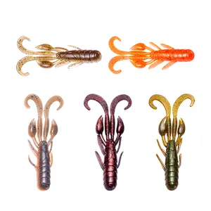 SOLOKING 6pcs/lot Soft Lure Bait Wafting Bug 7.6g 101mm Swimbait Shrimp Lure Crawfish for Bass Fishing Plastic Worm Lure Kit
