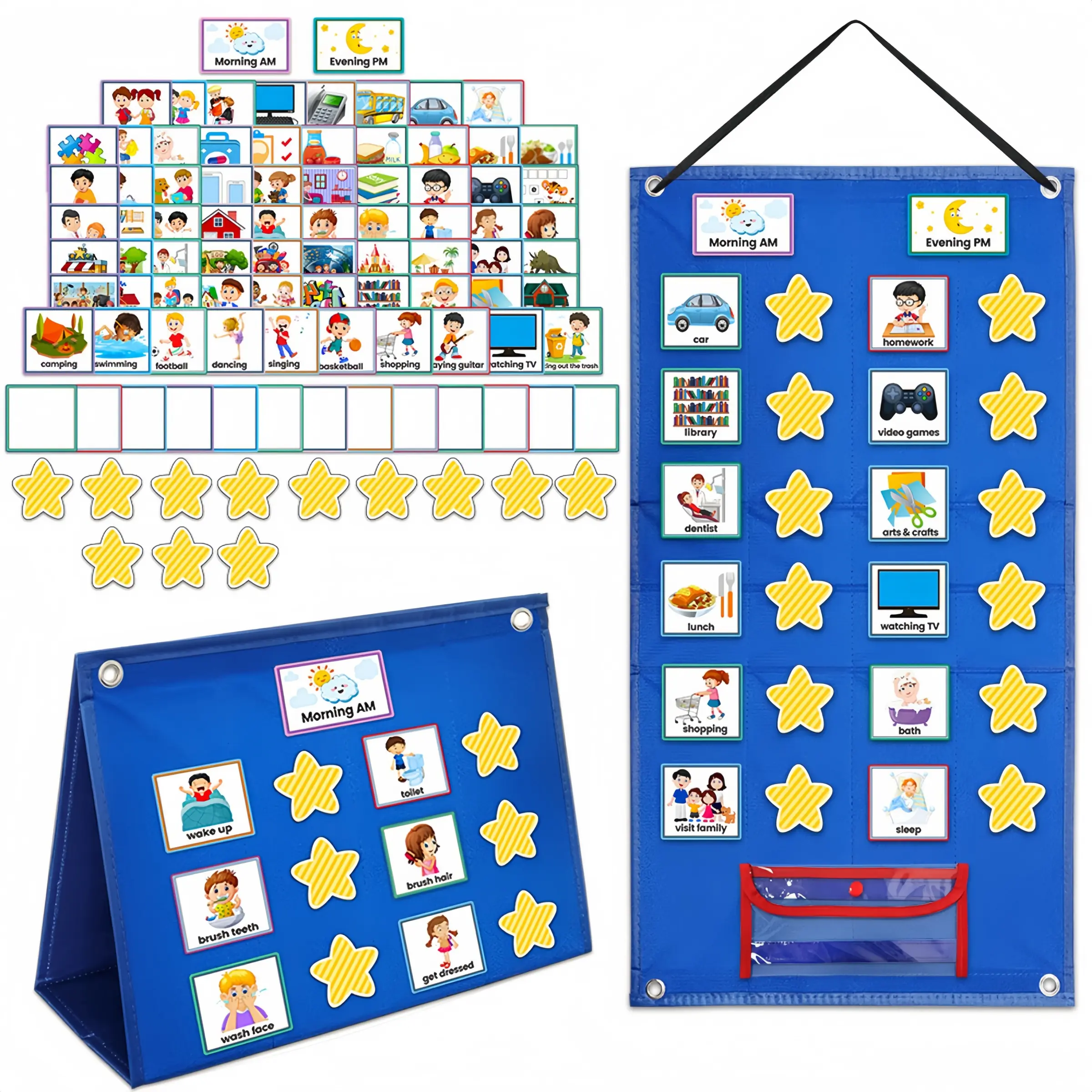 Visual Schedule Board, Foldable Daily Routine & Household Arrangement Chart, Classroom Supplies Charts, Autism Learning Tool, Special Education Communication Board, Visual Learning Tools