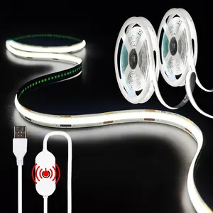 2Pack USB LED Light Strip, 6000K White COB LED Strip Lights, 3.28FT TV Lights Flexible Small Led Lights with Touch Switch Controller White 5V LED Strip Light for TV Backlight Bedroom