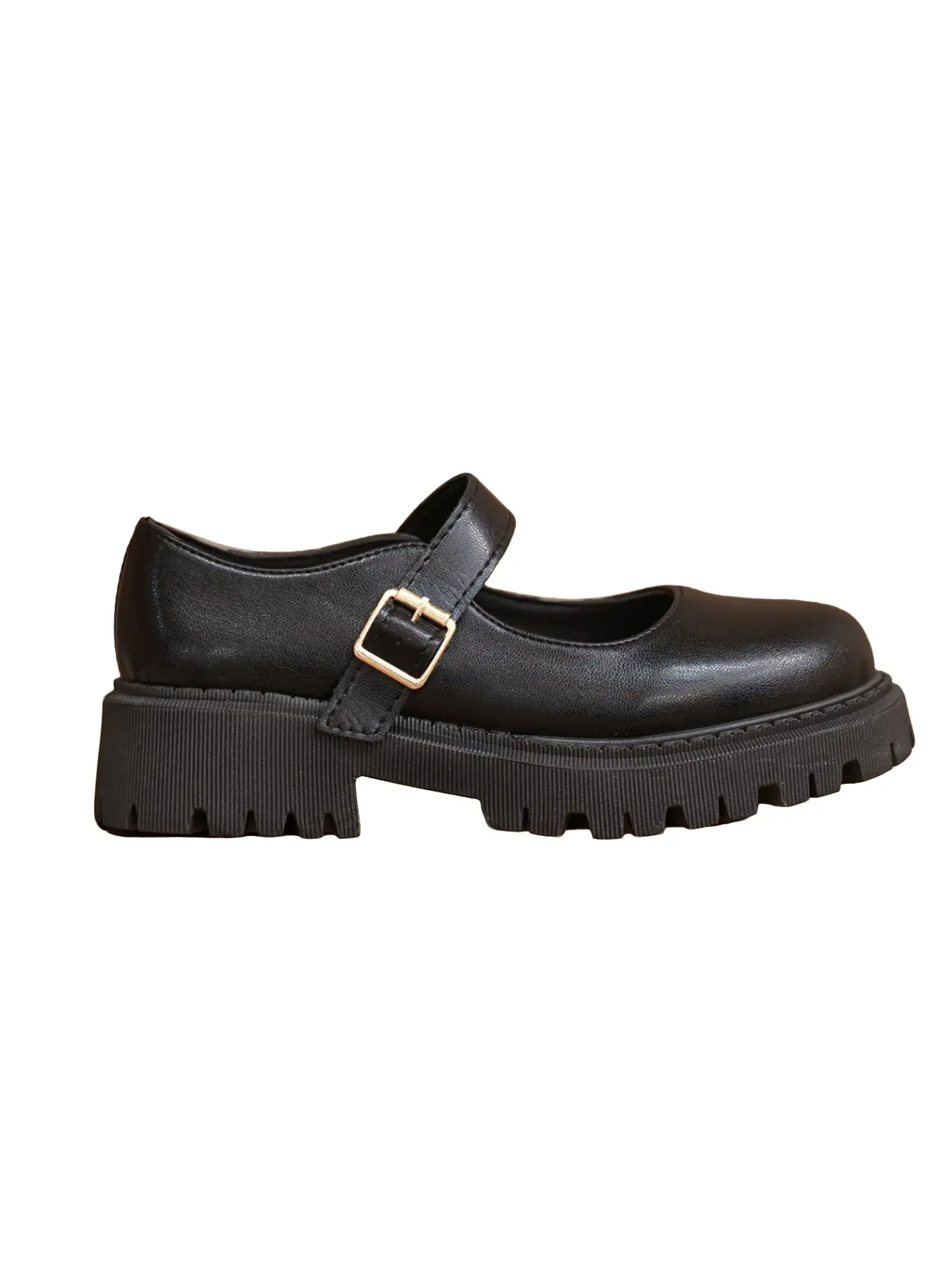 Round-toe Shallow-cut Mary Jane Shoes with Buckle Strap, Classy Preppy Style Platform Loafers, Versatile Height-increasing Casual Flats, Wearable Two Ways for Daily Commute and JK Uniform