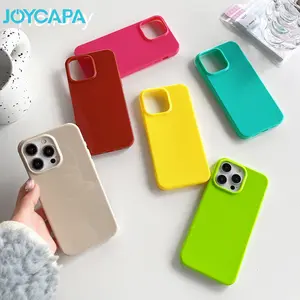 Solid Color Glossy Soft Bumper Case For iPhone 15 14 13 12 11 Pro X XR XS Max 8 7 Plus SE Neon Lens Protection Silicone Cover Protector Screen Protector Cellphone Smartphone Protective Casing Shockproof Candy Green