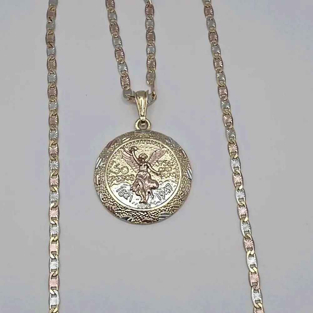 Fashion necklace three colors centenario small style gold-plated 24"inches