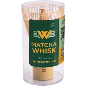 Aprika Life Matcha Whisk - 100 Prong  Chasen | Traditional   Whisk for Matcha , Ceremonial  & Lattes | Durable Handcrafted  Whisk for Authentic Matcha Preparation