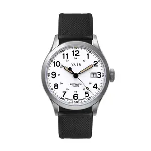 VAER A5 Field White - 40mm Men's Military Field Watch, Japan Automatic Movement, Scratch Resistant Sapphire Crystal, Water-Resistant