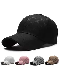 Unisex Geometric Letter Print Baseball Cap, Adjustable Snapback Cap, Geometric Pattern, Adjustable Sun Protection Casual Hat, Outdoor Sports, Spring & Fall Travel Beach Activities