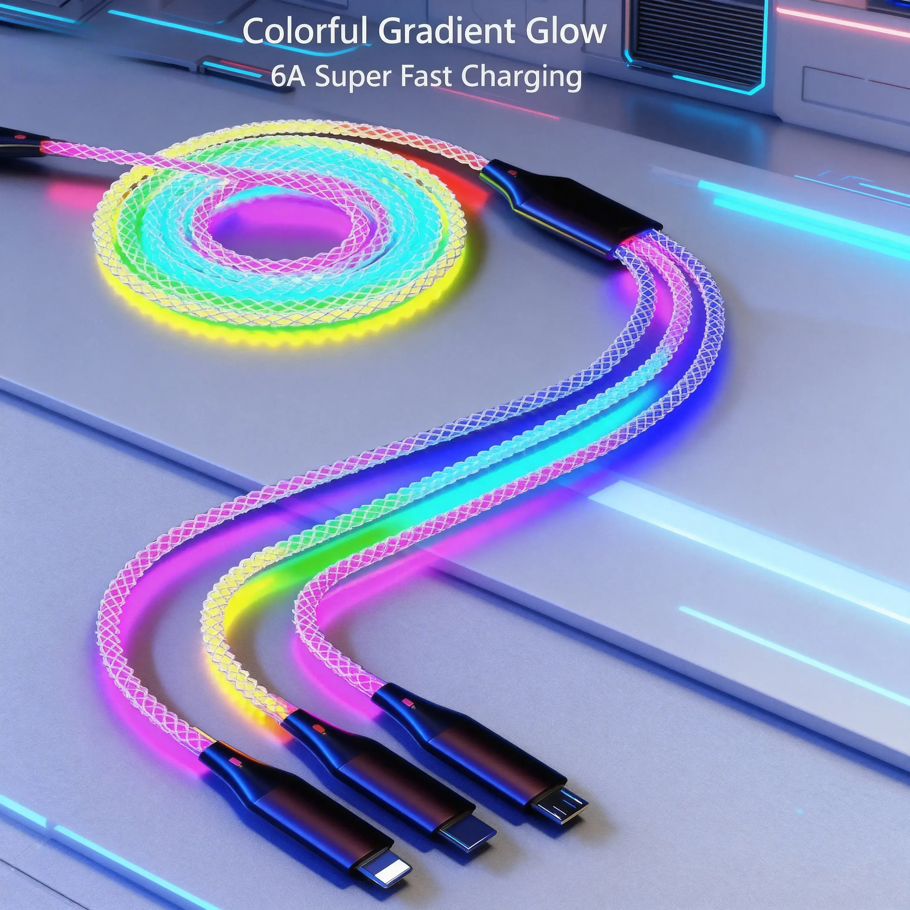 120W LED 3-in-1 USB-C Charging Cable 120W LED 3-in-1 USB-C Charging Cable