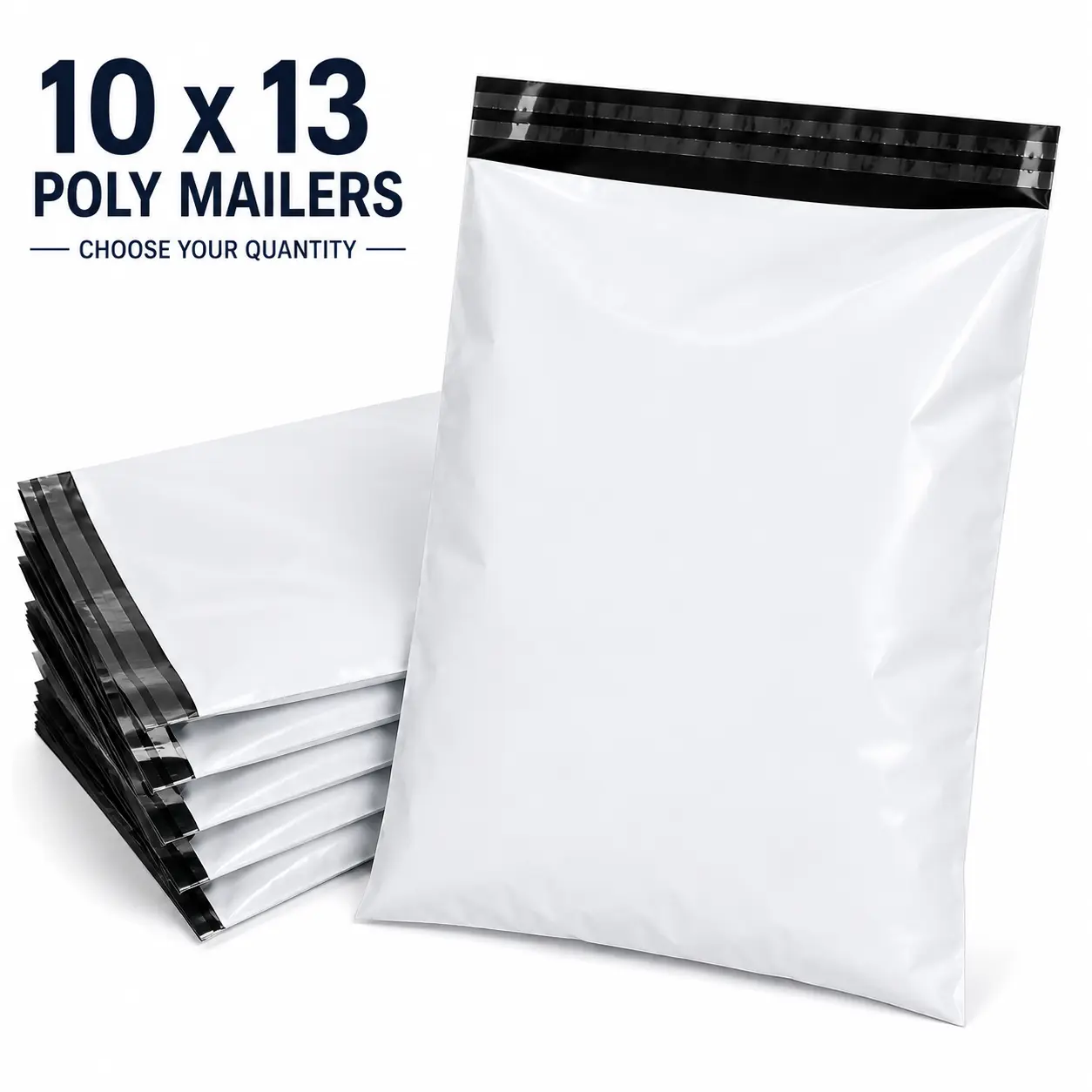 Poly Mailers 10x13 Inch White Shipping Bags, Self Seal Waterproof Mailing Envelopes, Tear Resistant Packaging Bags for Clothes, Apparel, Small Business, Boutique, eBay, Etsy, Amazon, TikTok Shop, Shipping & Packing Supplies
