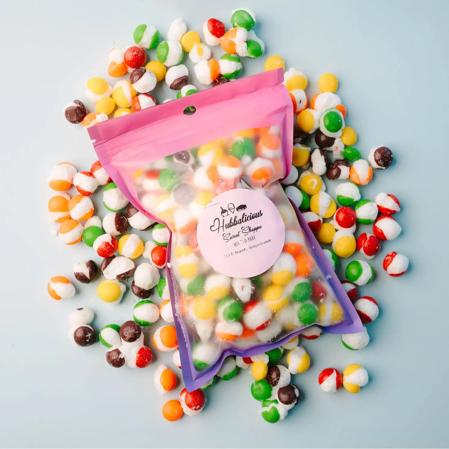 Freeze-dried skittles