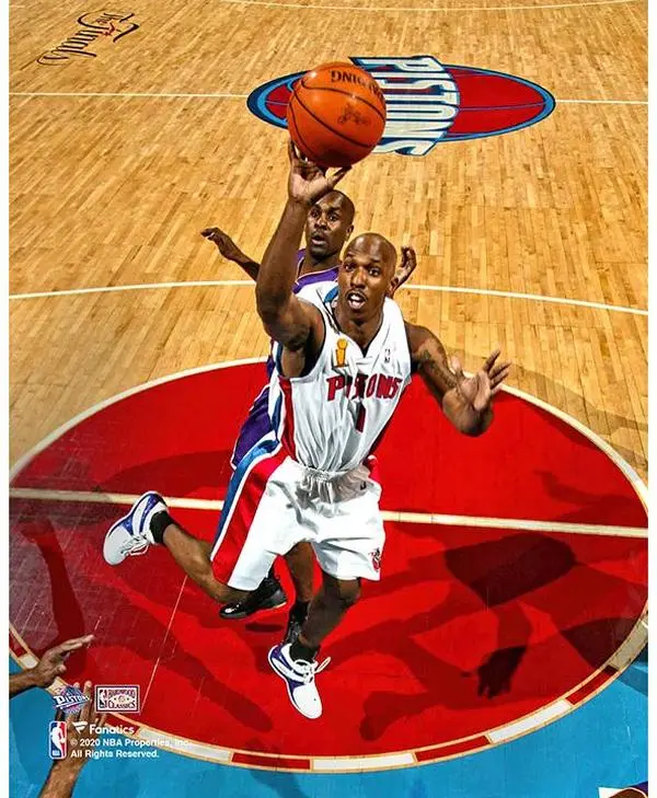 Chauncey Billups Detroit Pistons Unsigned Floater Photograph - NBA Memorabilia
