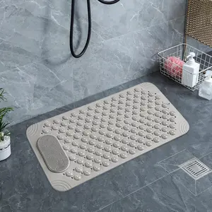 Square Modern Geometric PVC Bath Mat - Non-Slip, Waterproof, Dirt-Resistant, Massage, Soft Water Absorbent with Suction Cups, Diatomite & Microfiber Floor Mat for Bathroom, Shower, Home Supplies,summervibes