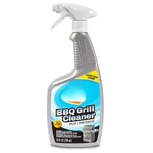 Grill Cleaner and Degreaser Spray, BBQ Cleaner Removes Burnt ,  and Grime from Grates and Racks, Pellet and Electric Smokers - 26 oz