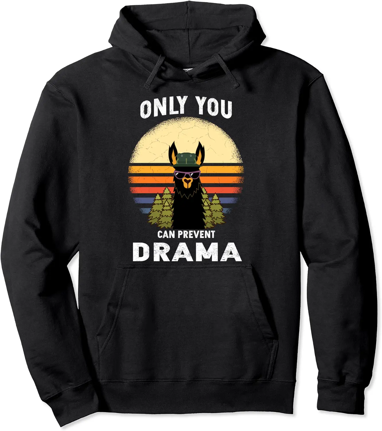 Vintage Llama Camping Funny Only You Can Prevent Drama Pullover Hoodie - Bernadetab Shop 66B07XMT552D