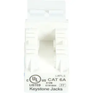 Black Box GigaTrue 2 CAT6A Keystone Jack - Unshielded, RJ45, White, 25-Pack