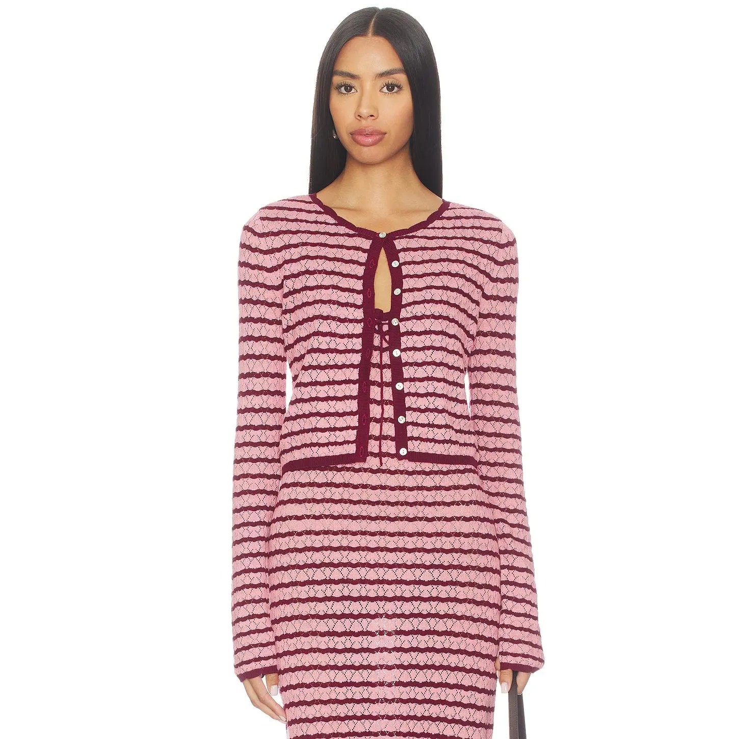 LSPACE Rosalie Cardigan in Strawberry Stripe