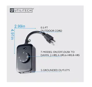 Utilitech 15 Amps 125-volt Indoor or Outdoor 2-Outlet Countdown Analog Lighting Timer