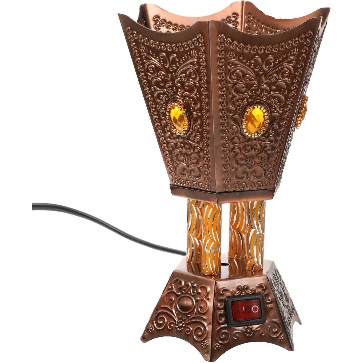 1Pcs Iron-Alloy Retro Middle Eastern Style Electric Incense Holder - Scented Freshener Home Fragrance Product, US Plug Censer for Indoor, Sports & Outdoor Fan Shop Use