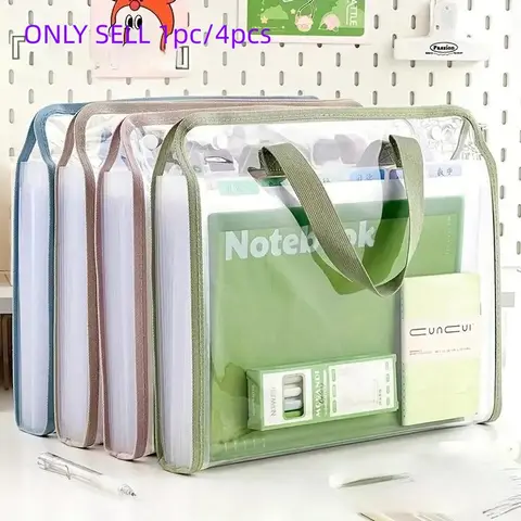 Large Capacity A4 Vertical File Organizer, 1pc Multi-pocket Expanding Document Holder, Waterproof Durable Plastic File Folder, Expandable File Folder for Students & Workers