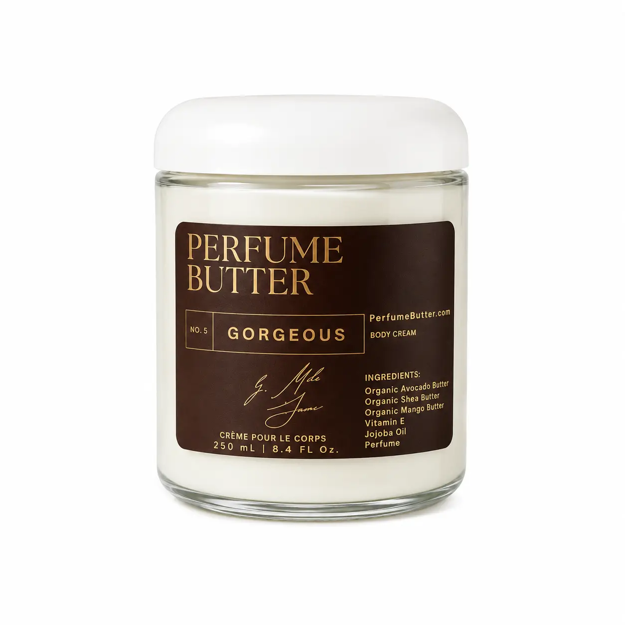 GORGEOUS – The Luxury Body Butter Perfume | Pistachio, Whipped Cream & Marshmallow Sweet Gourmand Fragrance | Deep Hydrating Skin Moisturizer | Warm Delicious Scent | Perfume Butter