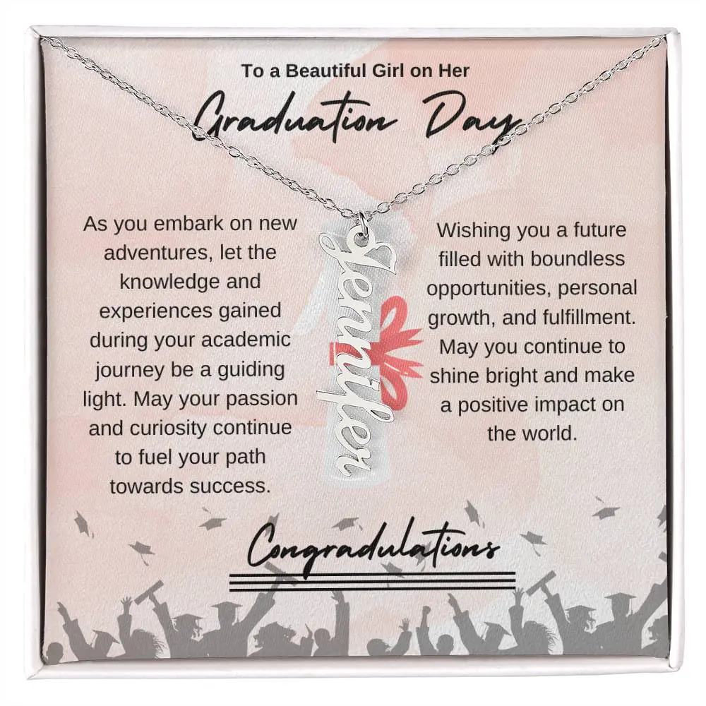 Graduation| Vertical Name Necklace