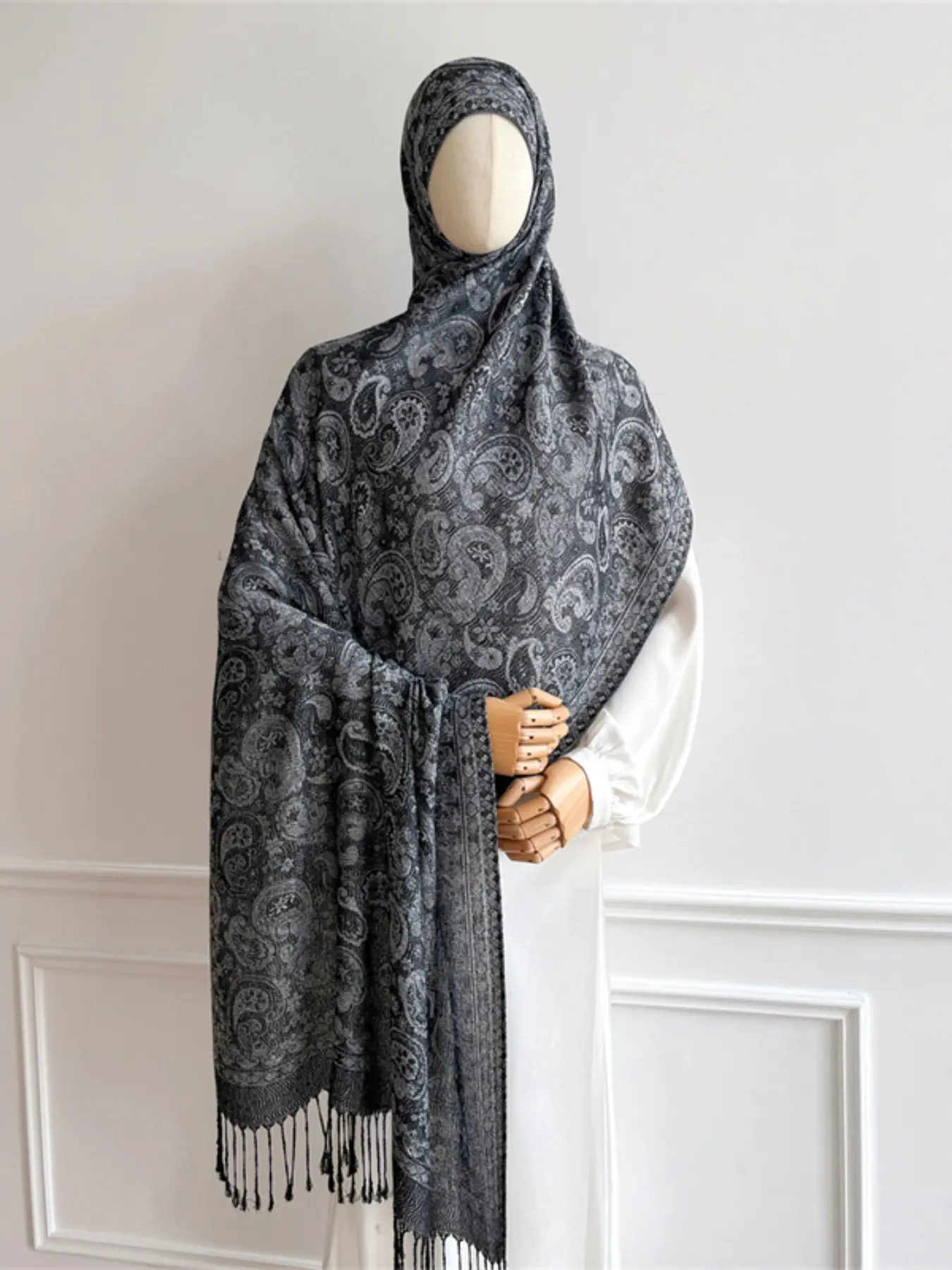 Women's Fashion New Scarf, Winter Embroidered Scarf, Thick Ethnic Style Warm Headscarf, Multi-Functional Scarf for Cold Weather hijab Turban Hijab