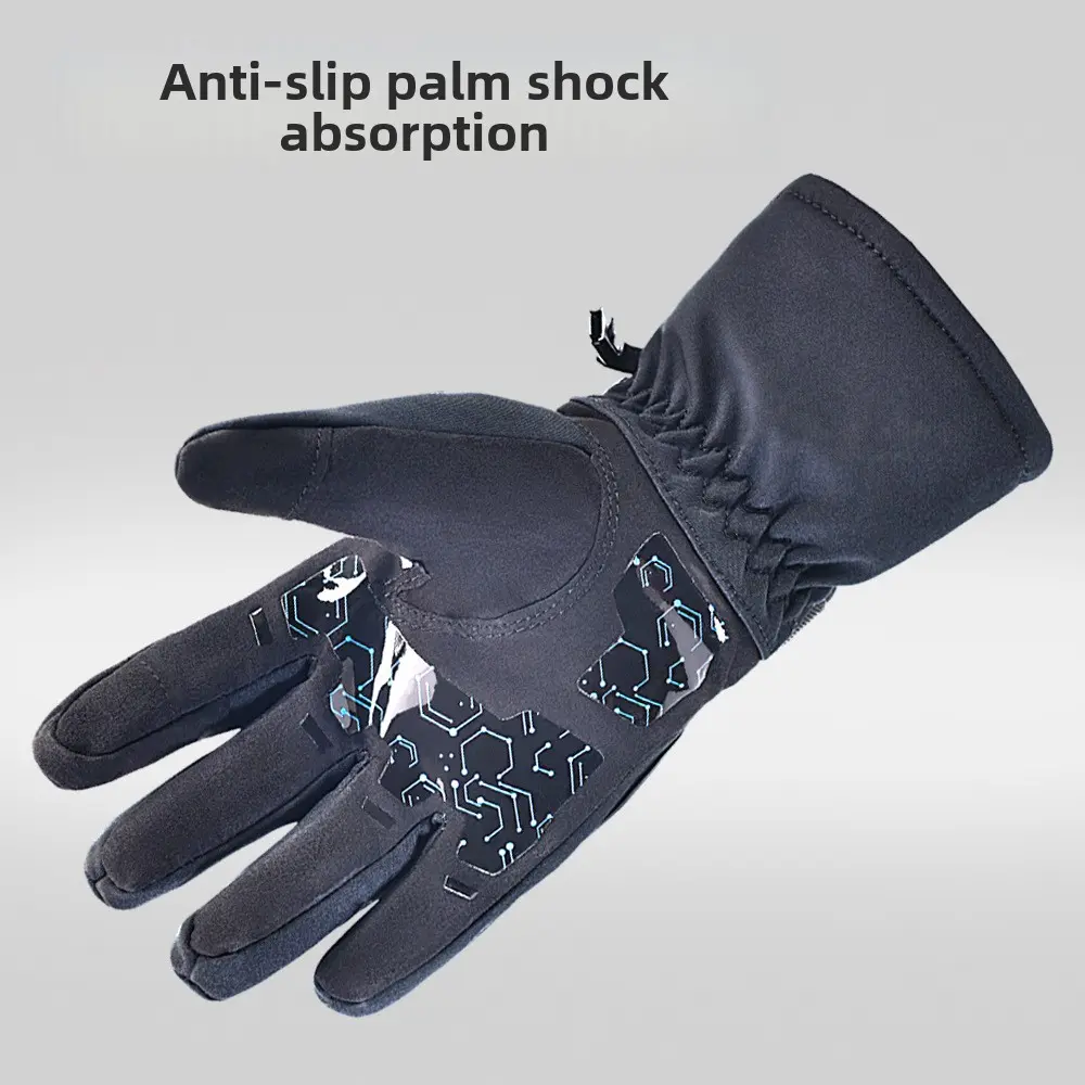 Winter motorcycle riding gloves outdoor touch screen shock absorption night riding reflective strip anti-drop off-road road bike gloves