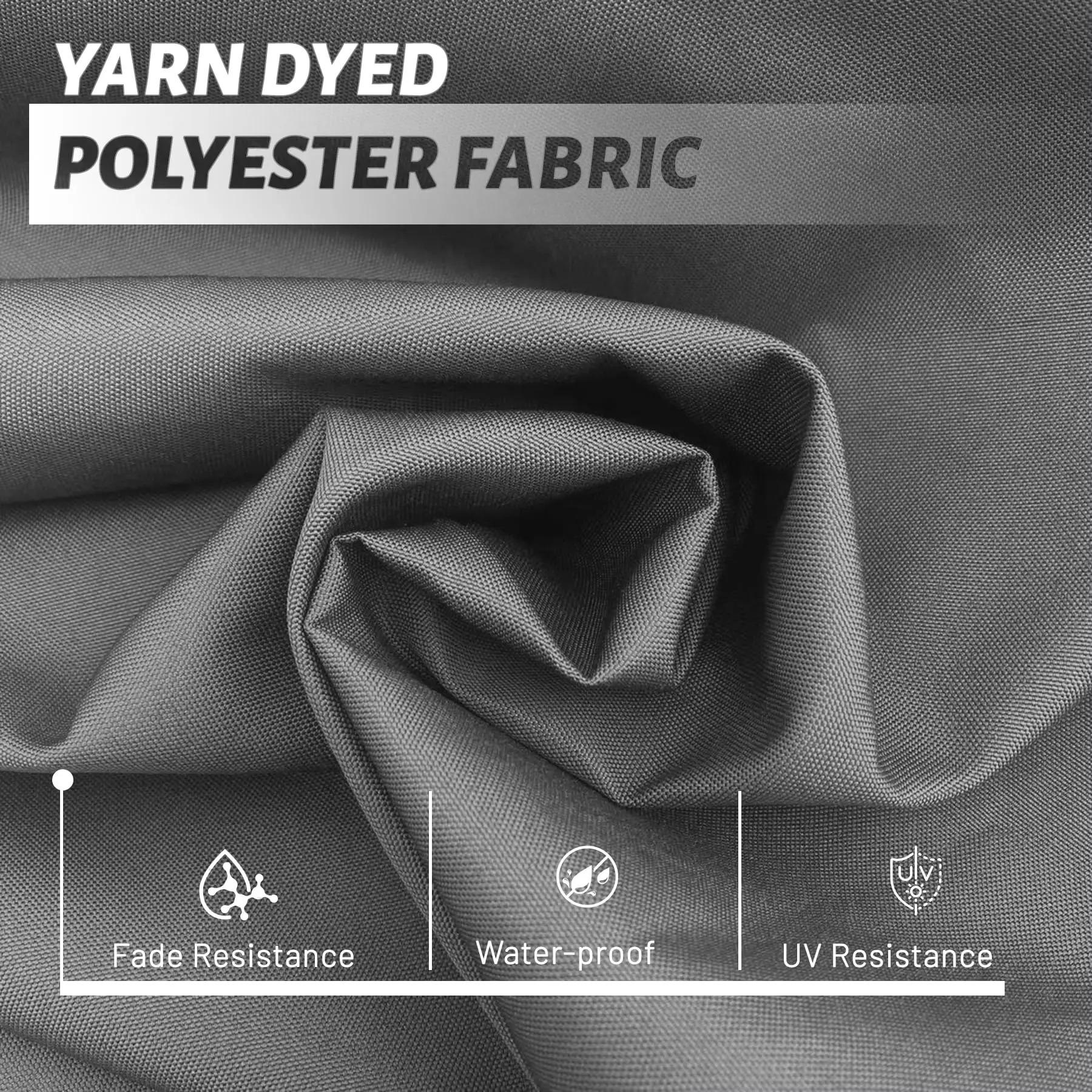 9*11 FtRectangle Cantilever Patio Umbrella with Center Pole Elegant Outdoor Furniture & Base Set