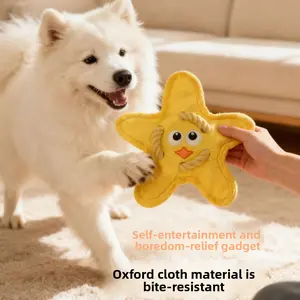 Durable Oxford Flying Disc with Rope Handle - Squeaky Crinkle Dog Frisbee for Outdoor Fetch, Soft Heavy-Duty Cloth Flyer for Training & Chewing, Weather-Resistant Interactive Toy for Medium to Large Breeds surprise gift shaped harness Bungee