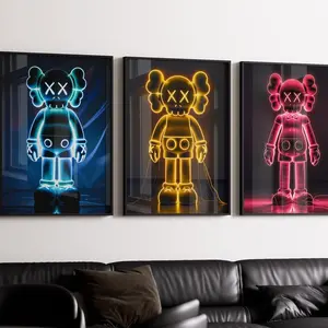 Hypebeast Neon Poster,set of 3,Printable Neon KAWS,Graffiti Poster,Hypebeast Toys,Hypebeast Sneaker, Sneaker Prints,DIGITAL DOWNLOAD
