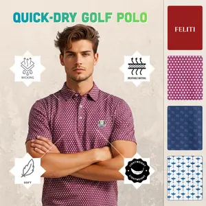 Men's Polo Golf Shirt – Quick-Dry Slim-Fit Embroidered Logo Breathable Lightweight Top Gifts for Him Dad Men's Golf Gifts