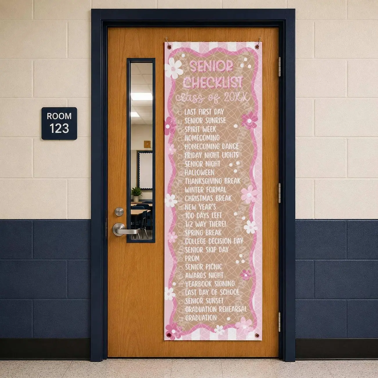 Senior Year Bucket List Banner, Class of 2027 Graduation Banner, Senior Checklist, Senior Banner