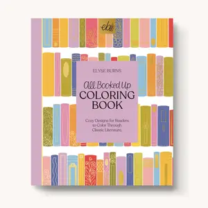 All Booked Up Coloring Book - 40 Original Hand-Drawn Pages, Extra Thick Paper, Single Side Printed & Perforated Pages Colorful