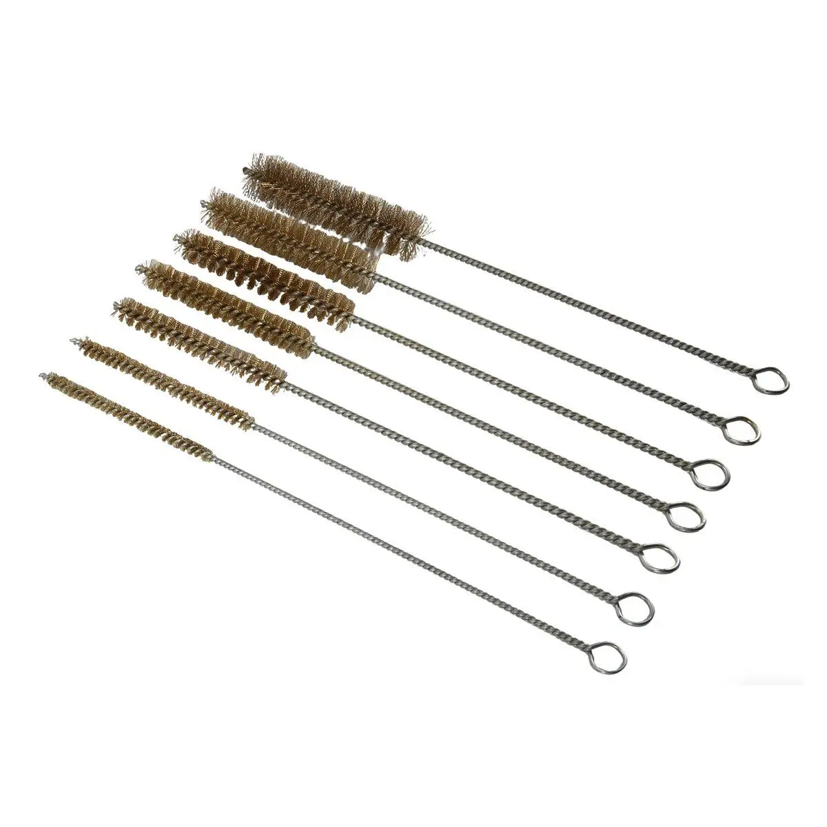 7Pcs Brass Wire Tube Brushes Bottle Brush Set,Wire Brushes for Cleaning,Wire Pipe Cleaner Bore Brush Cleaning