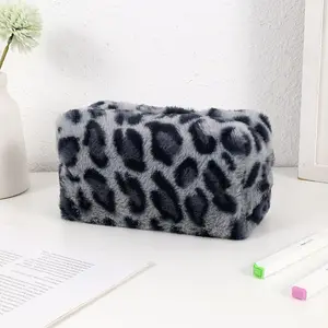 Leopard Print Large Capacity Makeup Bag, Portable Travel Organizer, Cosmetic Brush Holder, Gift for Christmas, Valentine's Day, Mother's Day