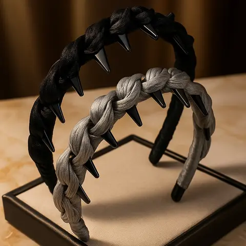 Women's Elegant Luxe Touch Silky Satin Wide Thick Braided Decorative Headband - Non-Slip with Anti-Slip Teeth, Secure-Hold Hair Accessory for Daily, Evening Use, Hairbands for Women