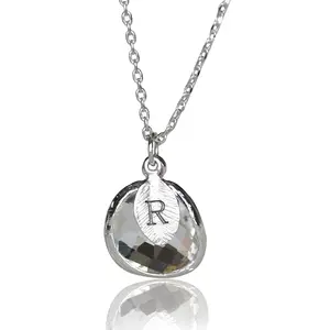 Personalized Diamond Necklace, April Birthstone Necklace, April Birthday Gift, Bridesmaid Necklace, Custom Initial Necklace, Gift for Her