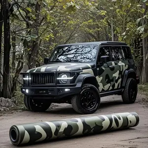 50x300cm/19.7"x118" Camo Car Wrap Vinyl, Military Style Camouflage Vehicle Decal Film, Waterproof Bubble-Free UV Resistant, Easy to Apply Remove, Fits Off-Road SUV Truck Van, Exterior Decor Accessory for Car Truck Van