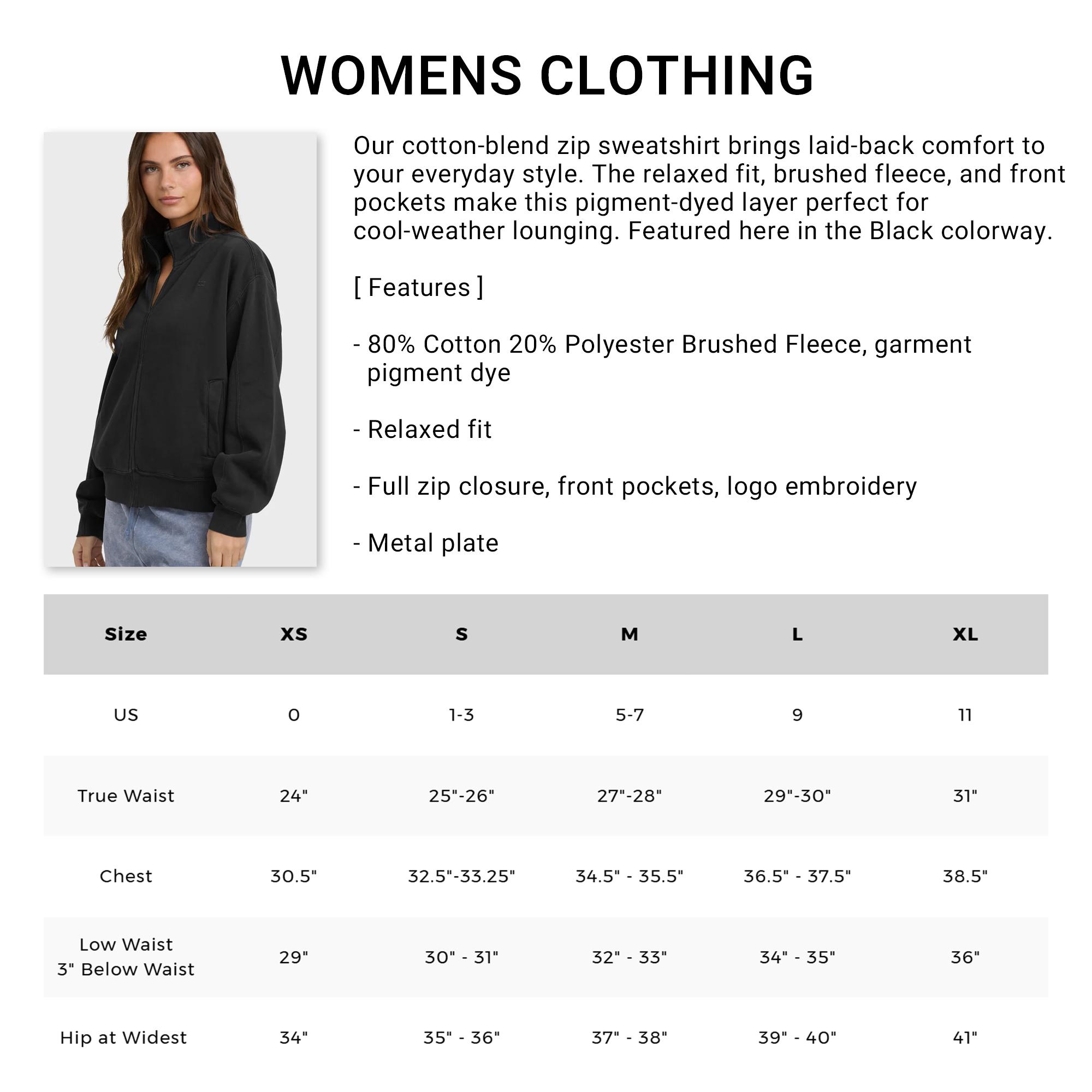 BILLABONG The Avery Zip Sweatshirt and Sweatpants,80% Cotton,Full zip closure,Relaxed fit[Two Options, Set Available] Long Sleeve