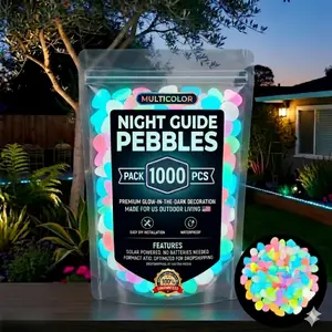 Colorful Luminous Garden Stones, Nighttime Guide, Beautiful Glowing Pebbles, Rainbow Luminous Stepping Stones, Outdoor Landscape Decorative Luminous Stones, Aquarium Decorations (200/400/600/1000 Pieces, Random Colors)