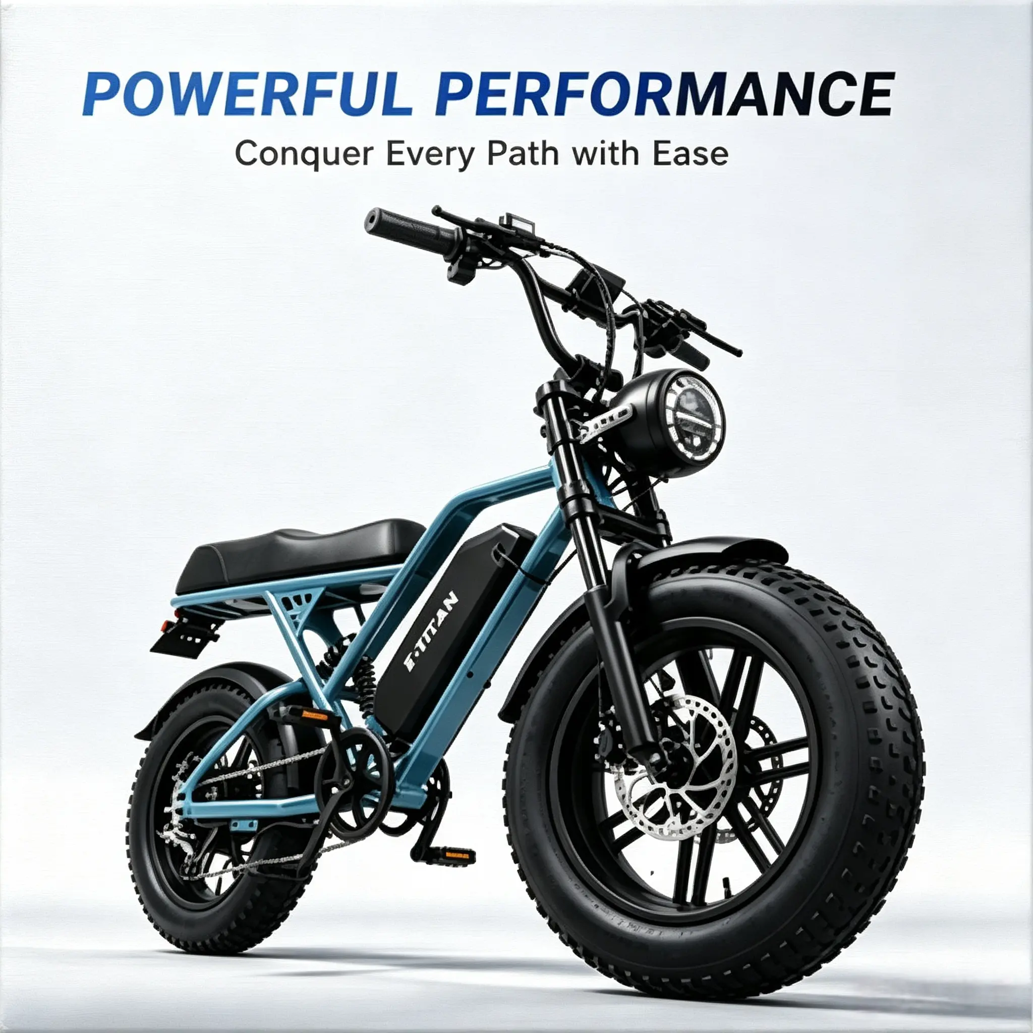 1000W Peak Fat Tire Electric Bike, 16 Inch All Terrain E-Bike, 36V 15AH Battery, Max 20MPH, 5 Speed Pedal Assist, 7-Speed Cassette, LED Display