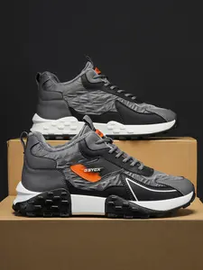 Unisex Multi-Color Quilted Platform Casual Sports Shoes: Daily Sports Comfort, Color-Block Upper, Quilted Craft, Lace-Up Wear, Soft Platform Foot Feel. Ideal for Commute & Light Sports