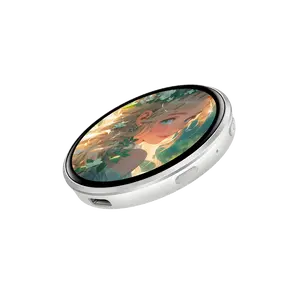 Digital Badge, Portable OLED Digital Pin Badge with 1.85" Screen, Electronic Badge Available with Three Attachment Options: Magnetic, Pin, And Lanyard, Badges That Support Displaying Single Images, Slideshows, Videos, And Subtitles, Holiday Gifts