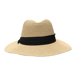 Unisex Straw Fedora Beach Hat – UPF50+ Fine Braid, Packable & Travel-Friendly