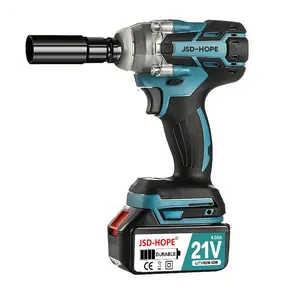 21V Brushless Electric Impact Wrench, Rechargeable Power Wrench, Cordless Automotive Repair Tool Kit, with Sockets, Charger, Battery, US Plug